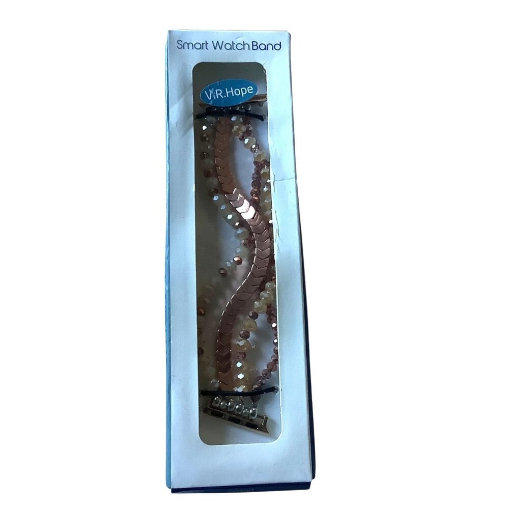 V.R.Hope Rose Gold Beaded Smart Watch Band Skin-Friendly Easy Installation NEW